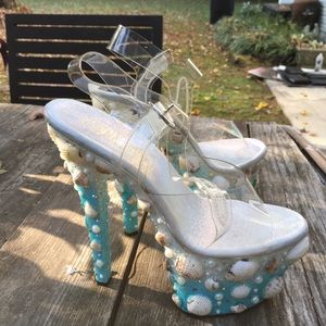 Pleaser sea shell mermaid costume heels shoes 7